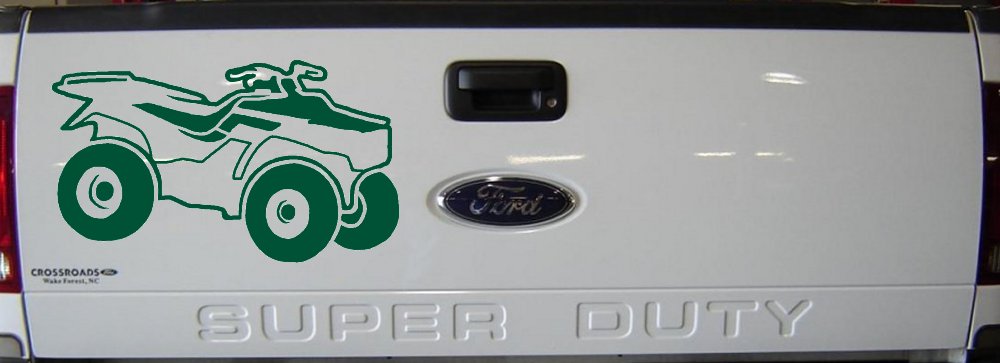 Four Wheeler Car Truck Window Vinyl Decal Sticker (Dark Green)