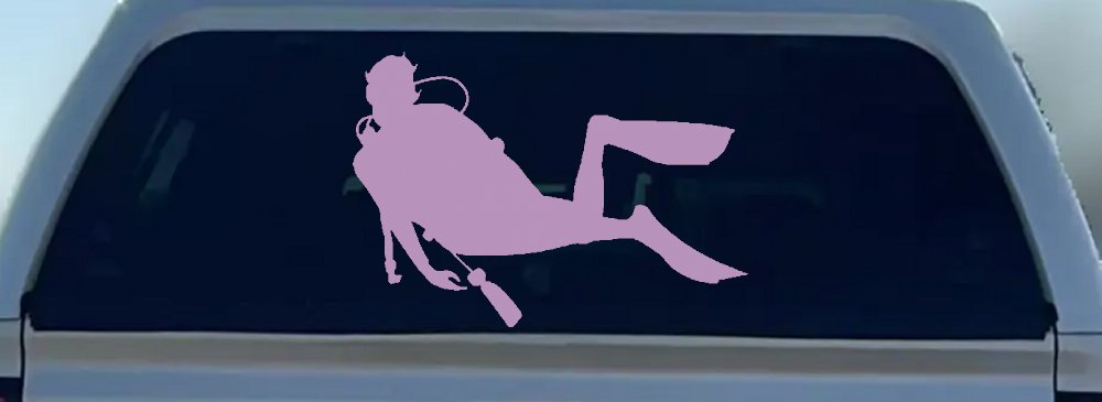 Diver Sports Car or Truck Window Decal Sticker (Lilac)