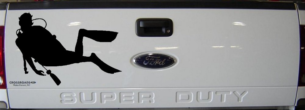Diver Sports Car or Truck Window Decal Sticker (Matte Black)
