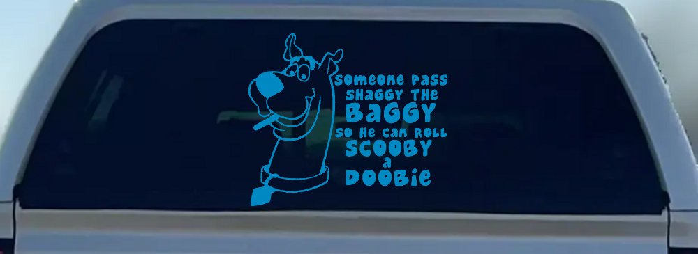 Scooby Doobie Doo Funny Car or Truck Window Decal Sticker (Blue)
