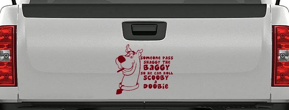 Scooby Doobie Doo Funny Car or Truck Window Decal Sticker (Burgundy)