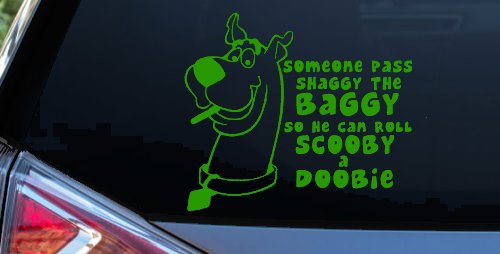 Scooby Doobie Doo Funny Car or Truck Window Decal Sticker (Lime)