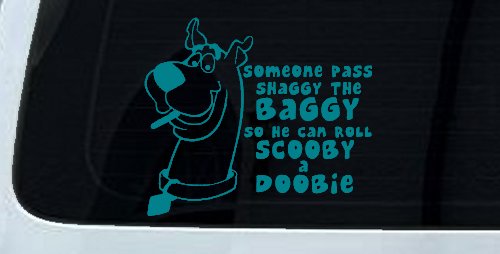 Scooby Doobie Doo Funny Car or Truck Window Decal Sticker (Turquoise Blue)