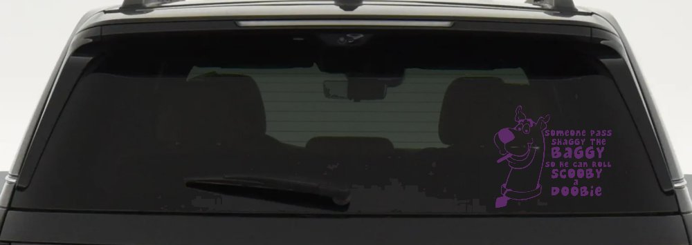 Scooby Doobie Doo Funny Car or Truck Window Decal Sticker (Violet)