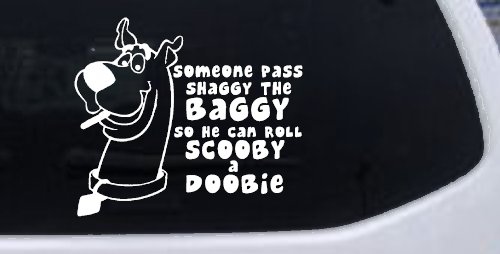 Scooby Doobie Doo Funny Car or Truck Window Decal Sticker (White)