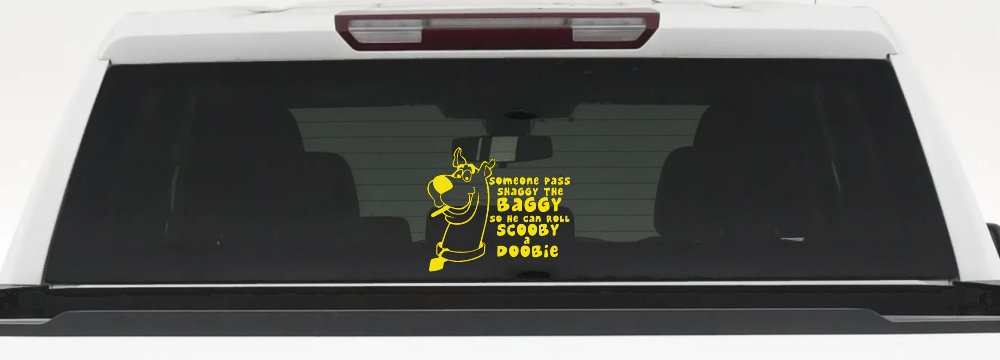 Scooby Doobie Doo Funny Car or Truck Window Decal Sticker (Yellow)