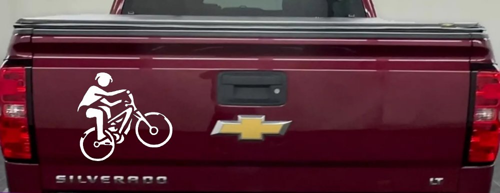 Mountain Bike Sports Car or Truck Window Decal Sticker (White)