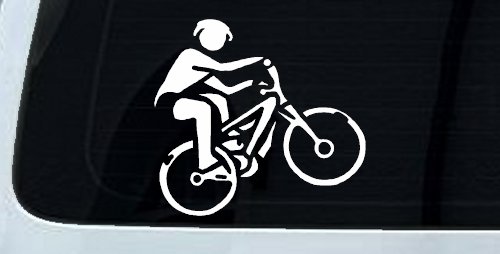 Mountain Bike Decal for Car Truck Window Vinyl Sticker Off Road Adventure (White)