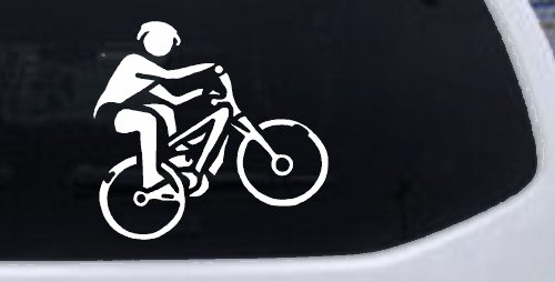 Mountain Bike Sports Car or Truck Window Decal Sticker (White)