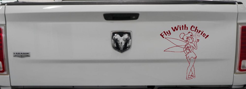 Tinkerbell Tinker Bell Fly With Christ Christian Car or Truck Window Decal Sticker