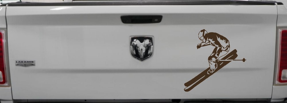 Awesome Skier Car Truck Window Vinyl Decal Sticker Sports Decor (Brown)
