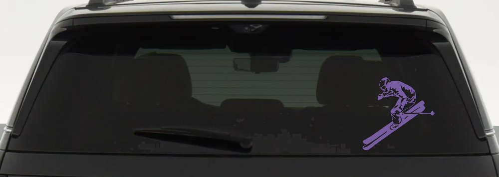 Skier Sports Car or Truck Window Decal Sticker (Purple)
