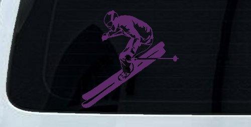 Skier Sports Car or Truck Window Decal Sticker (Violet)