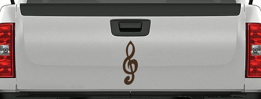 Music Note Car or Truck Window Decal Sticker (Brown)