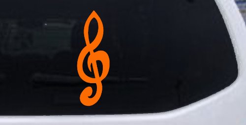 Music Note Car or Truck Window Decal Sticker (Orange)