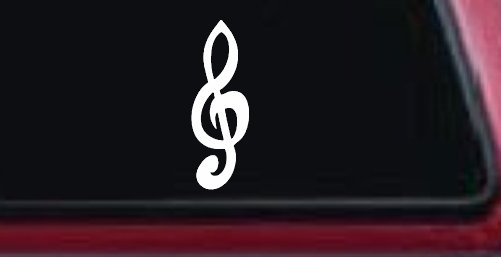 Music Note Car Truck Window Vinyl Decal Sticker (White)