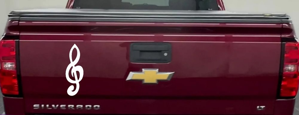 Music Note Car or Truck Window Decal Sticker (White)