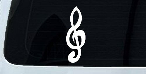 Music Note Car or Truck Window Decal Sticker (White)
