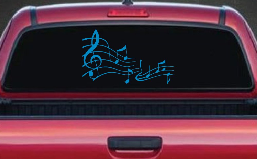 Music Scales Car or Truck Window Decal Sticker (Blue)