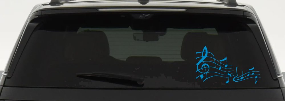 Music Scales Car or Truck Window Decal Sticker (Blue)