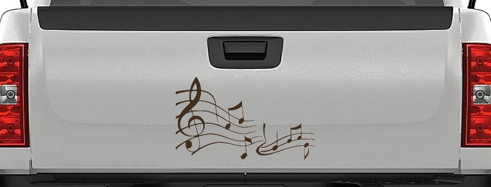 Music Scales Car or Truck Window Decal Sticker (Brown)
