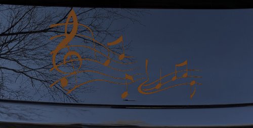 Music Scales Car or Truck Window Decal Sticker (Copper)