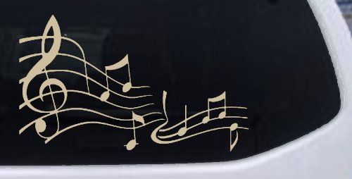Music Scales Car or Truck Window Decal Sticker (Desert Sand)