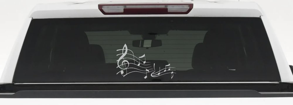 Music Scales Decal Car Truck Window Sticker Vinyl Auto Accessory (Light Gray)