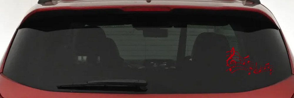 Music Scales Car or Truck Window Decal Sticker (Red)