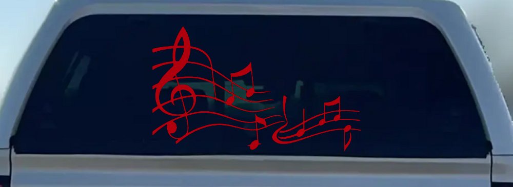 Music Scales Car or Truck Window Decal Sticker (Red)