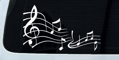 Music Scales Car or Truck Window Decal Sticker (White)