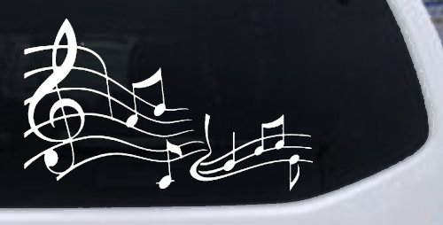 Music Scales Car or Truck Window Decal Sticker (White)