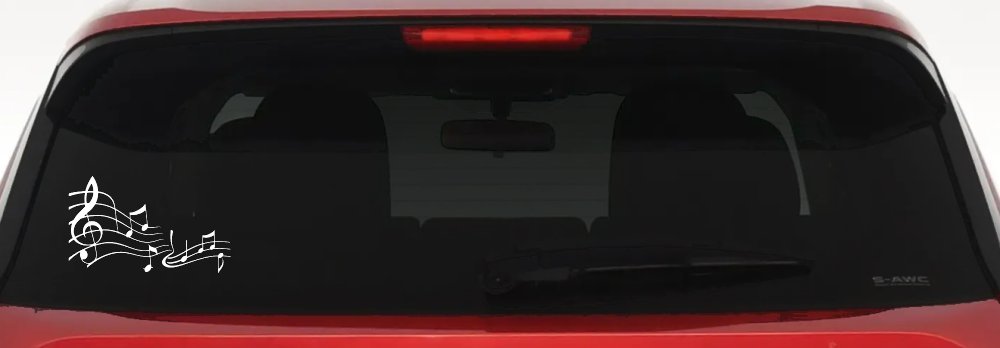 Music Scales Car or Truck Window Decal Sticker (White)