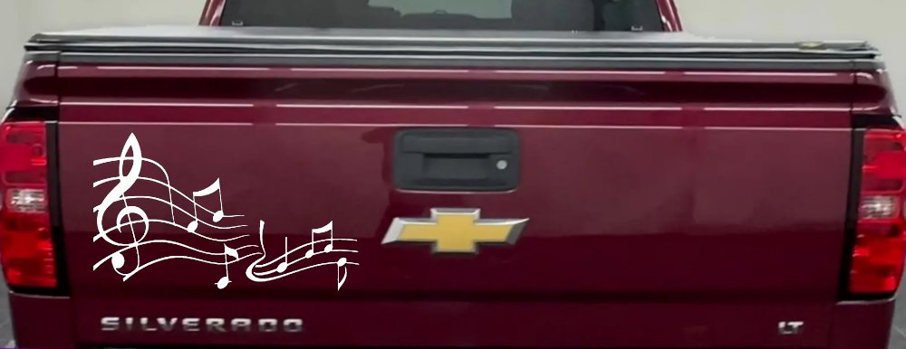 Music Scales Car or Truck Window Decal Sticker (White)