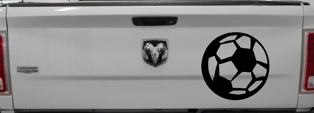 Soccer Ball Sports Car or Truck Window Decal Sticker (Black)