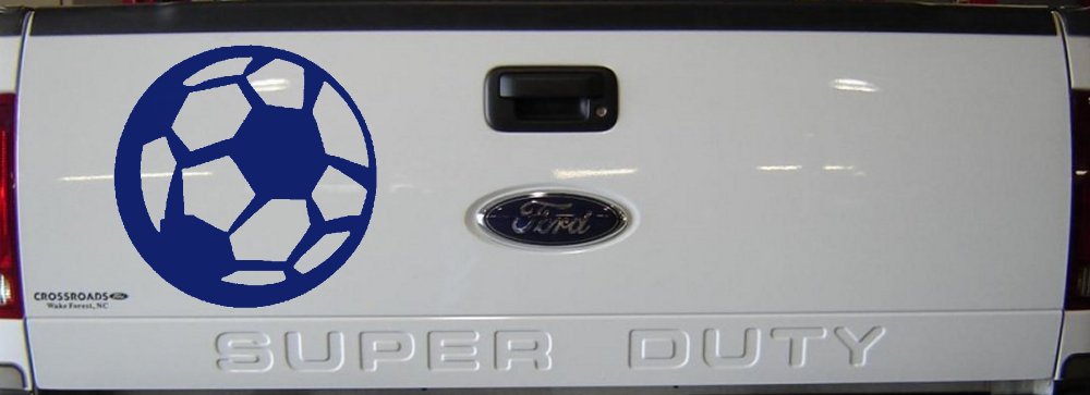 Soccer Ball Vinyl Decal for Car Truck & Window (Navy)