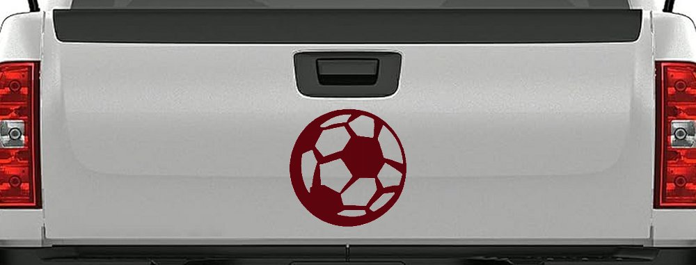 Soccer Ball Vinyl Decal for Car Truck & Window (Purple Red)