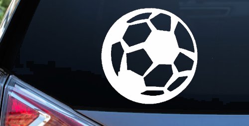 Soccer Ball Sports Car or Truck Window Decal Sticker (White)