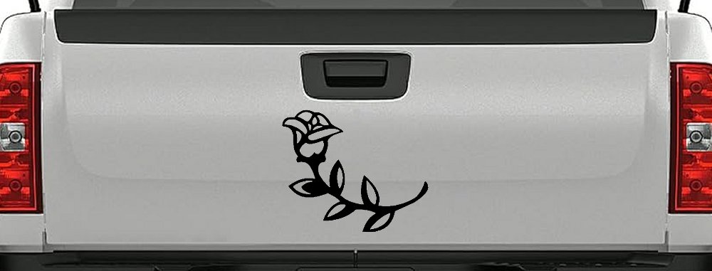 Rose Girlie Car or Truck Window Decal Sticker (Black)