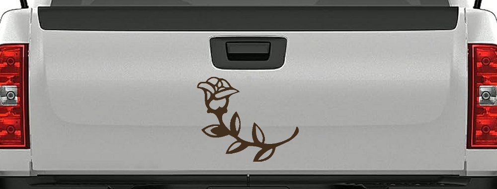 Rose Girlie Car or Truck Window Decal Sticker (Brown)