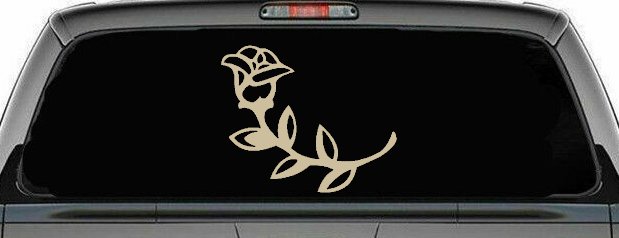 Rose Girlie Car or Truck Window Decal Sticker (Desert Sand)