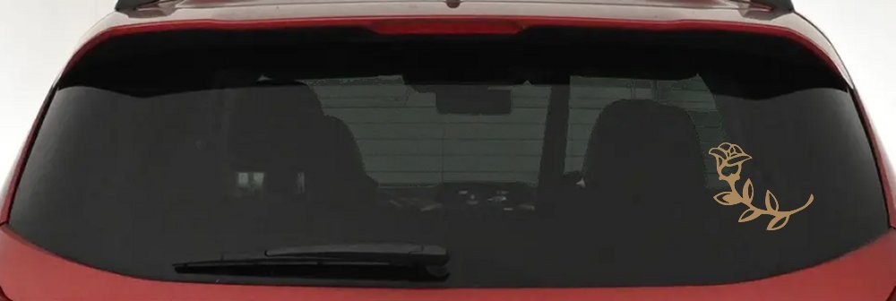 Rose Girlie Car Truck Window Decal Sticker Vinyl Floral Auto Accessory (Light Brown)