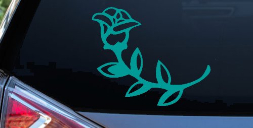 Rose Girlie Car or Truck Window Decal Sticker (Turquoise)
