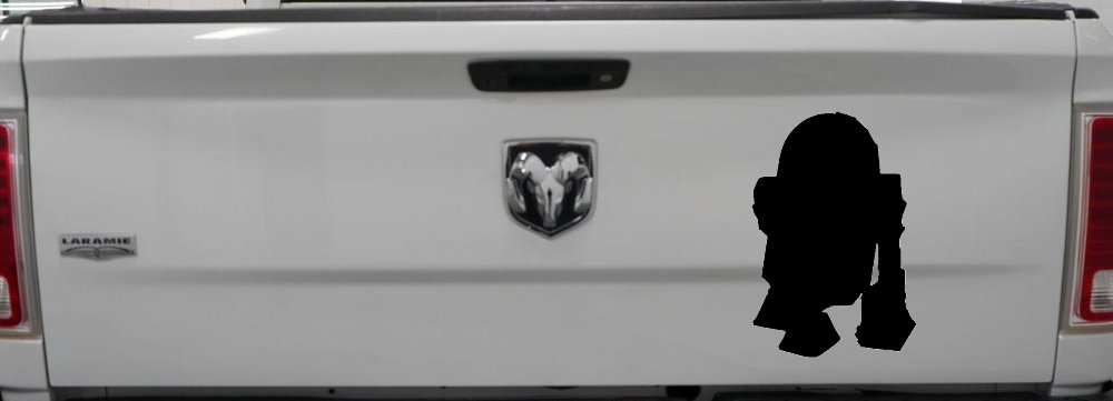R2D2 Car or Truck Window Decal Sticker (Black)