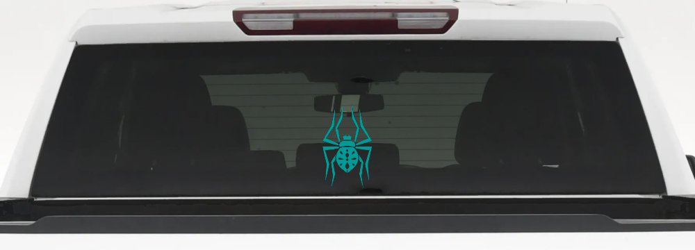 Spooky Spider Car Truck Window Decal Vinyl Sticker Fun Design (Turquoise)