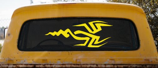 Tribal Car or Truck Window Decal Sticker (Yellow)