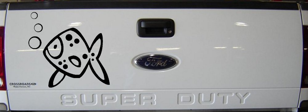 Cute Fish Animals Car or Truck Window Decal Sticker (Black)