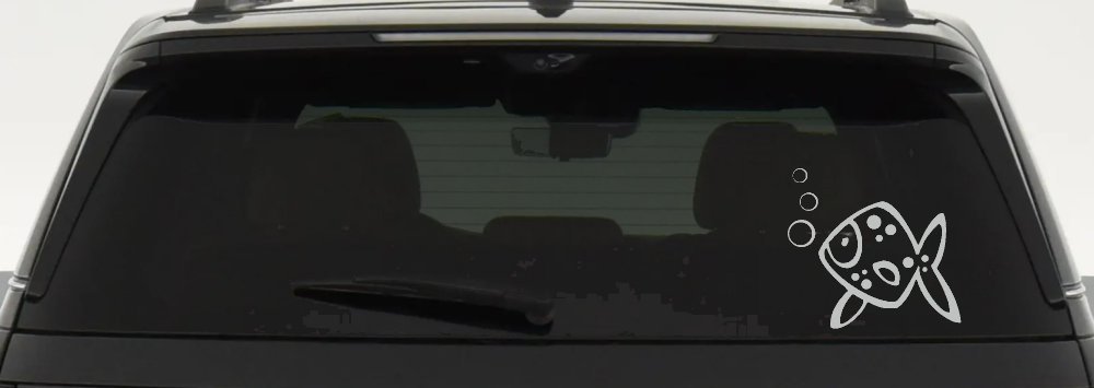Cute Fish Animals Car or Truck Window Decal Sticker (Light Gray)