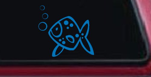 Cute Fish Animals Car or Truck Window Decal Sticker (Sky Blue)