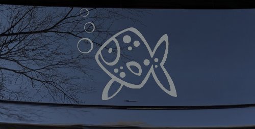 Cute Fish Animals Car or Truck Window Decal Sticker (Telegrey)
